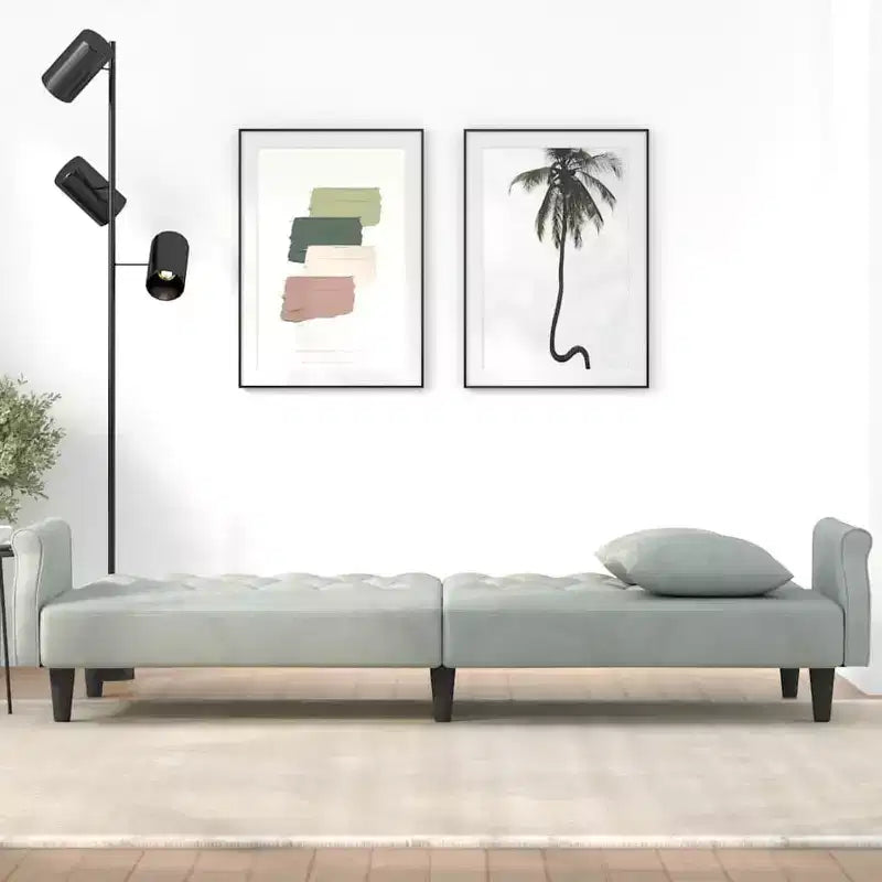 vidaXL Canapé convertible avec accoudoirs Canapé-lit en velours inclinable Causeuse