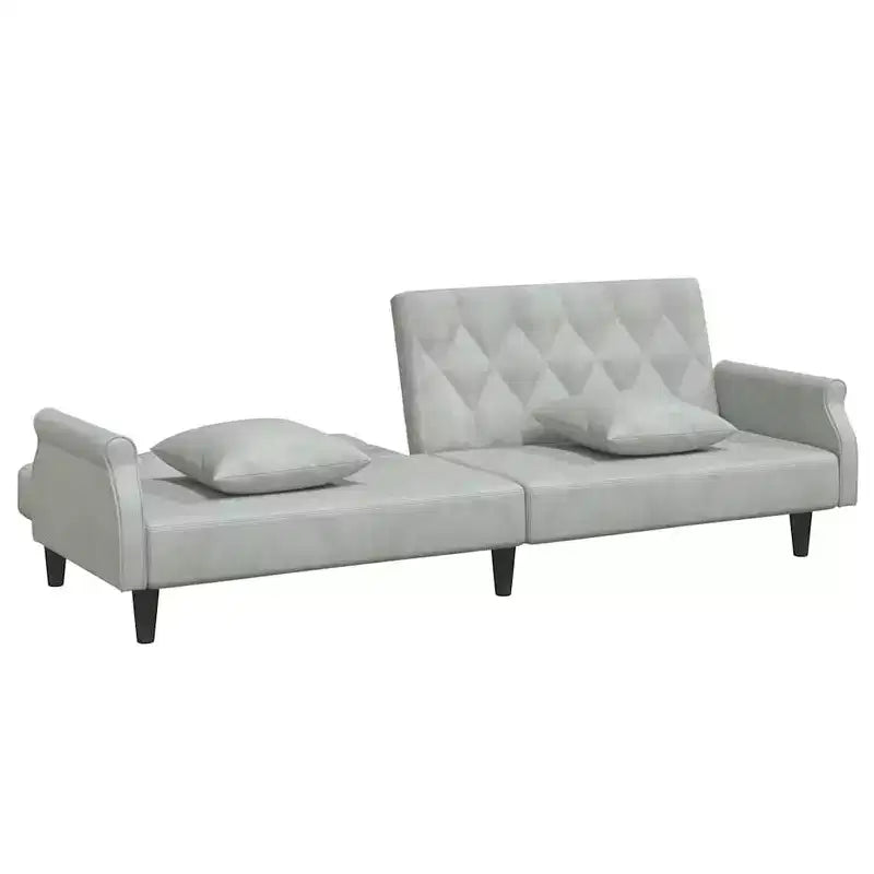 vidaXL Canapé convertible avec accoudoirs Canapé-lit en velours inclinable Causeuse