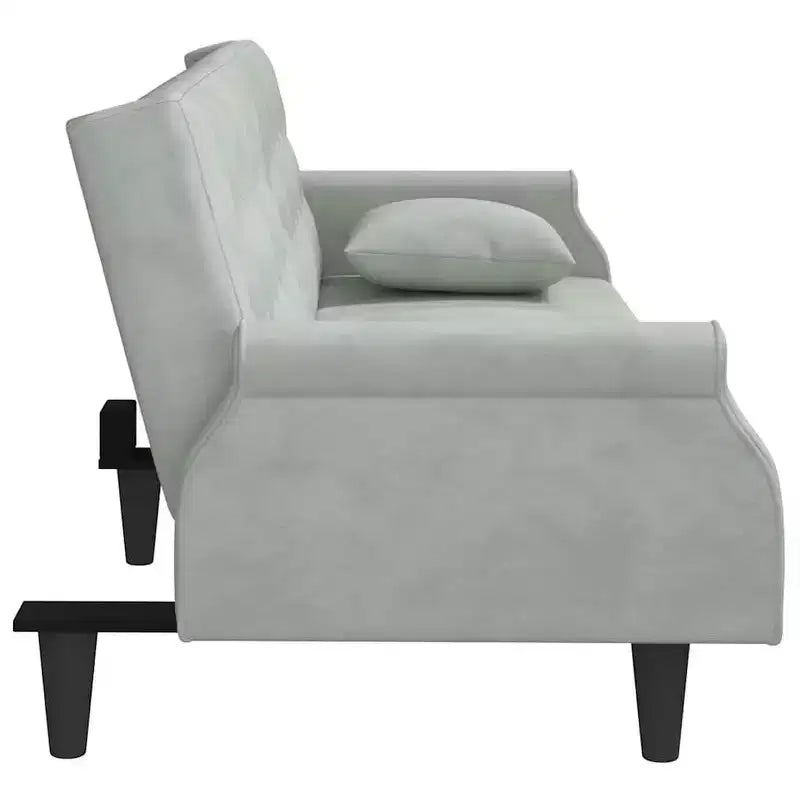 vidaXL Canapé convertible avec accoudoirs Canapé-lit en velours inclinable Causeuse