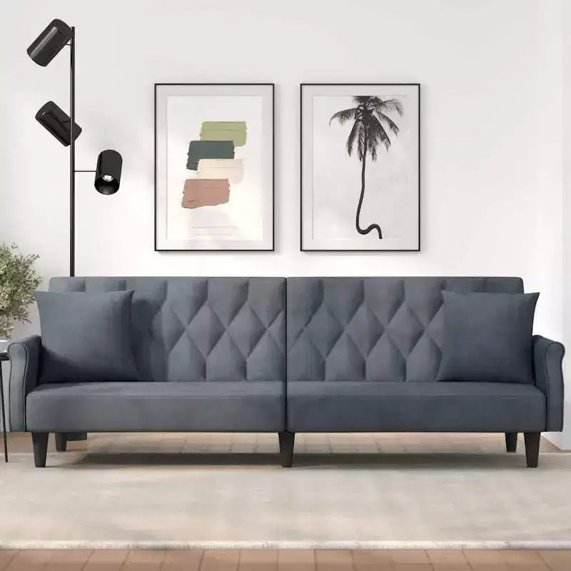 vidaXL Canapé convertible avec accoudoirs Canapé-lit en velours inclinable Causeuse