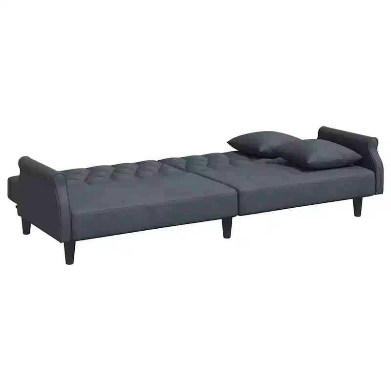 vidaXL Canapé convertible avec accoudoirs Canapé-lit en velours inclinable Causeuse