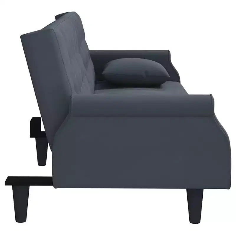 vidaXL Canapé convertible avec accoudoirs Canapé-lit en velours inclinable Causeuse