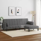 vidaXL Canapé-lit 2 places avec repose-pieds Meubles Maison Salon Tissu