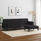 vidaXL Canapé-lit 2 places avec repose-pieds Meubles Maison Salon Tissu