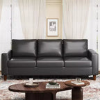 Canapé moderne en cuir Acekool 85 pouces 3 places avec assise profonde pour salon