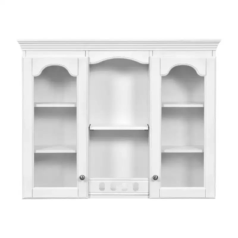Armoire à pharmacie murale CASAINC avec 2 portes en verre, rangement au-dessus de l'évier avec grand espace