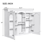 Armoire à pharmacie murale CASAINC avec 2 portes en verre, rangement au-dessus de l'évier avec grand espace