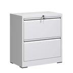 VIYET 27 Armoire de classement latérale à 2 tiroirs avec serrure – Meuble de rangement blanc en acier pour dossiers de format lettre/légal/A4, Bureau à domicile moderne
