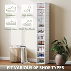 Boîtes à chaussures empilables en plastique, lot de 10 boîtes de rangement à chaussures pliables avec porte transparente, aucun assemblage requis, conviennent jusqu'à la pointure 44