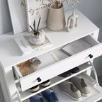 Meuble à Chaussures avec 2 Tiroirs Basculants pour 8 Paires de Chaussures