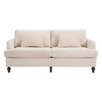 PexFix 69 Canapé deux places en tissu chenille de style moderne du milieu du siècle, canapé rembourré deux places pour salon chambre, pieds en bois marron