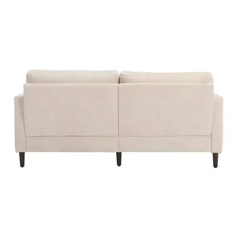 PexFix 69 Canapé deux places en tissu chenille de style moderne du milieu du siècle, canapé rembourré deux places pour salon chambre, pieds en bois marron