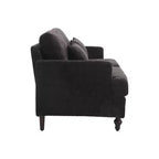 PexFix 69 Canapé deux places en tissu chenille de style moderne du milieu du siècle, canapé rembourré deux places pour salon chambre, pieds en bois marron