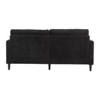PexFix 69 Canapé deux places en tissu chenille de style moderne du milieu du siècle, canapé rembourré deux places pour salon chambre, pieds en bois marron