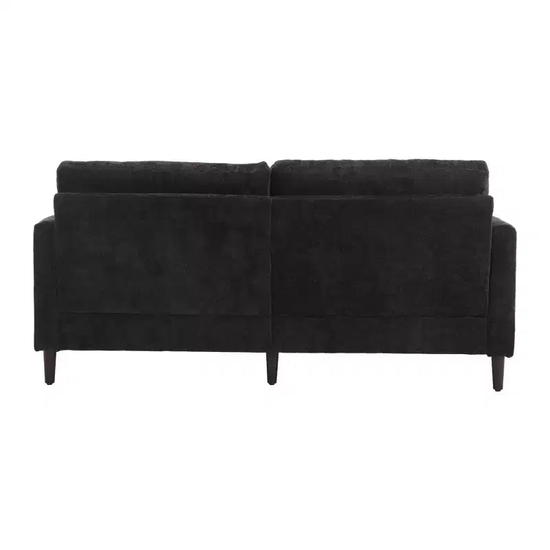 PexFix 69 Canapé deux places en tissu chenille de style moderne du milieu du siècle, canapé rembourré deux places pour salon chambre, pieds en bois marron