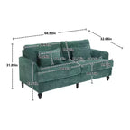 PexFix 69 Canapé deux places en tissu chenille de style moderne du milieu du siècle, canapé rembourré deux places pour salon chambre, pieds en bois marron