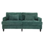 PexFix 69 Canapé deux places en tissu chenille de style moderne du milieu du siècle, canapé rembourré deux places pour salon chambre, pieds en bois marron