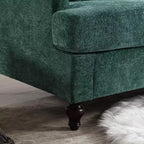 PexFix 69 Canapé deux places en tissu chenille de style moderne du milieu du siècle, canapé rembourré deux places pour salon chambre, pieds en bois marron