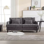 PexFix 69 Canapé deux places en tissu chenille de style moderne du milieu du siècle, canapé rembourré deux places pour salon chambre, pieds en bois marron