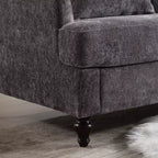 PexFix 69 Canapé deux places en tissu chenille de style moderne du milieu du siècle, canapé rembourré deux places pour salon chambre, pieds en bois marron