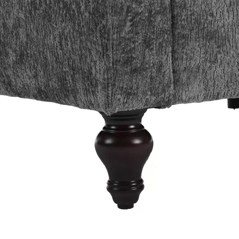 PexFix 69 Canapé deux places en tissu chenille de style moderne du milieu du siècle, canapé rembourré deux places pour salon chambre, pieds en bois marron