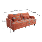 PexFix 69 Canapé deux places en tissu chenille de style moderne du milieu du siècle, canapé rembourré deux places pour salon chambre, pieds en bois marron
