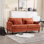 PexFix 69 Canapé deux places en tissu chenille de style moderne du milieu du siècle, canapé rembourré deux places pour salon chambre, pieds en bois marron