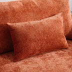 PexFix 69 Canapé deux places en tissu chenille de style moderne du milieu du siècle, canapé rembourré deux places pour salon chambre, pieds en bois marron