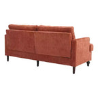 PexFix 69 Canapé deux places en tissu chenille de style moderne du milieu du siècle, canapé rembourré deux places pour salon chambre, pieds en bois marron
