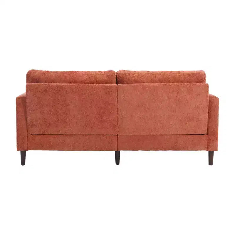 PexFix 69 Canapé deux places en tissu chenille de style moderne du milieu du siècle, canapé rembourré deux places pour salon chambre, pieds en bois marron