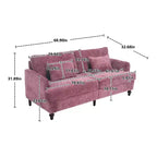 PexFix 69 Canapé deux places en tissu chenille de style moderne du milieu du siècle, canapé rembourré deux places pour salon chambre, pieds en bois marron
