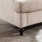 PexFix 69 Canapé deux places en tissu chenille de style moderne du milieu du siècle, canapé rembourré deux places pour salon chambre, pieds en bois marron