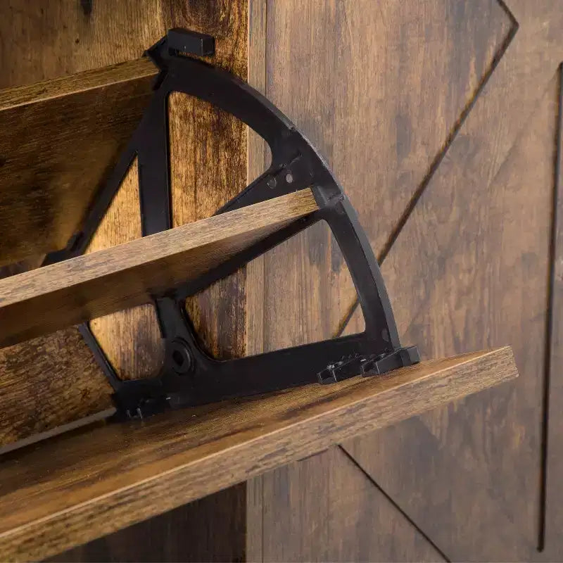 AEELLEEA Armoire à chaussures rustique marron 4 portes : Organiseur d'entrée style ferme avec tiroirs basculants
