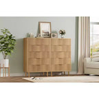 Acekool Commode Blanche à 5 Tiroirs pour Chambre à Coucher, Commode de Rangement Moderne avec Poignées Dorées, Grands Tiroirs, Meuble de Rangement pour Salon, Couloir, Bureau