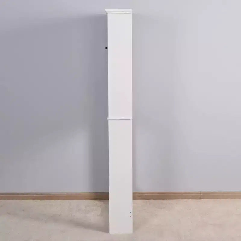 Meuble de rangement de salle de bain au-dessus des toilettes, organisateur de placard peu encombrant avec 2 portes et 1 étagère ouverte pour rangement de salle de bain blanc