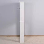 Meuble de rangement de salle de bain au-dessus des toilettes, organisateur de placard peu encombrant avec 2 portes et 1 étagère ouverte pour rangement de salle de bain blanc