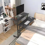 Bureau mobile noir 31 réglable en hauteur avec roulettes pour la maison/le bureau/le tapis de marche