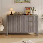 Buffet de rangement Acekool Modern Fluted à 3 tiroirs, meuble de rangement pour cuisine ou salon
