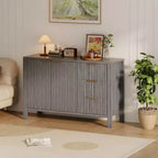 Buffet de rangement Acekool Modern Fluted à 3 tiroirs, meuble de rangement pour cuisine ou salon