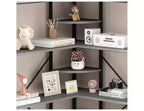 Étagère d'angle à 5 niveaux, bibliothèque industrielle en bois en forme de L, grande étagère de rangement avec cadre en métal, pour bureau, salon, cuisine