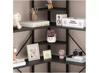 Étagère d'angle à 5 niveaux, bibliothèque industrielle en bois en forme de L, grande étagère de rangement avec cadre en métal, pour bureau, salon, cuisine