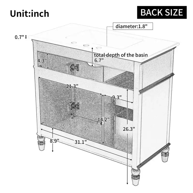 Meuble-lavabo de salle de bain noir de 91 cm avec rangement, meuble de salle de bain en bois avec tiroirs pour petit espace