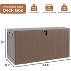 Boîte de rangement en plastique motif rotin 276 L Marron | Garage, sous-sol, grenier, grand rangement