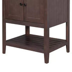 Meuble de salle de bain 24 po avec lavabo et rangement, meuble de salle de bain en bois avec étagère ouverte