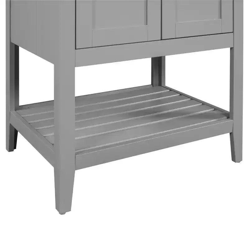 Meuble de salle de bain 24 po avec lavabo et rangement, meuble de salle de bain en bois avec étagère ouverte