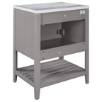 Meuble de salle de bain 24 po avec lavabo et rangement, meuble de salle de bain en bois avec étagère ouverte