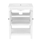Meuble de salle de bain 24 po avec lavabo et rangement, meuble de salle de bain en bois avec étagère ouverte