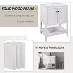 Meuble de salle de bain 24 po avec lavabo et rangement, meuble de salle de bain en bois avec étagère ouverte
