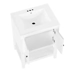 Meuble de salle de bain 24 po avec lavabo et rangement, meuble de salle de bain en bois avec étagère ouverte