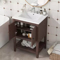 Meuble de salle de bain 24 po avec lavabo et rangement, meuble de salle de bain en bois avec étagère ouverte